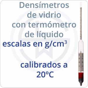 densímetros con termómetro de líquido - g/cm3 - calibrados a 20ºC