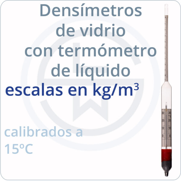densímetros con termómetro de líquido escala kg/m3