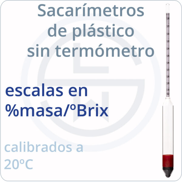 sacarímetros de plástico sin termómetro escalas %masa