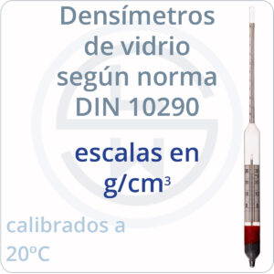 densímetros según norma DIN 10290