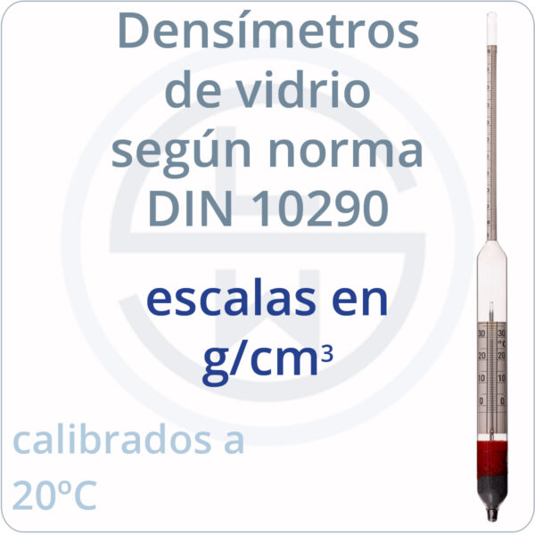 densímetros según norma DIN 10290