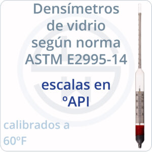densímetros según norma ASTM E2995-14 escalas ºAPI