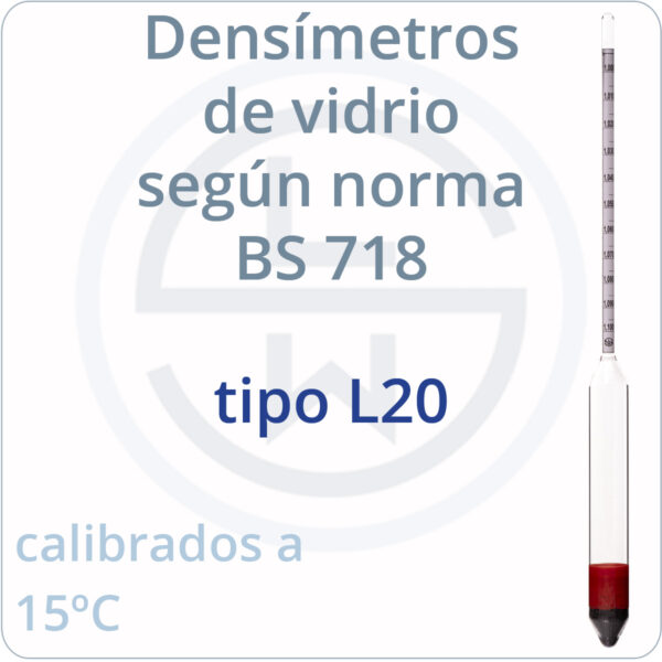 densímetros según norma BS 718 tipo L20