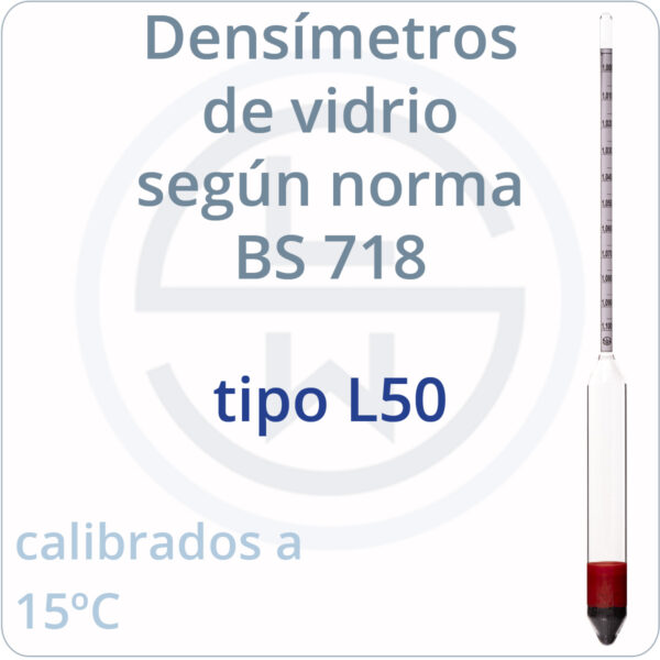 densímetros según norma BS 718 tipo L50