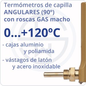 termómetros de capilla angulares conexión gas - rango 0+120 - Berman