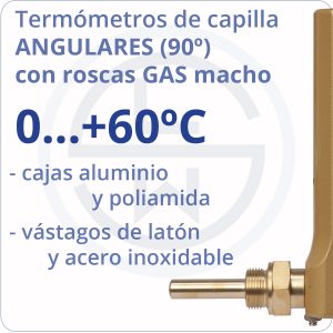 termómetros de capilla angulares conexión gas - rango 0+60 - Berman